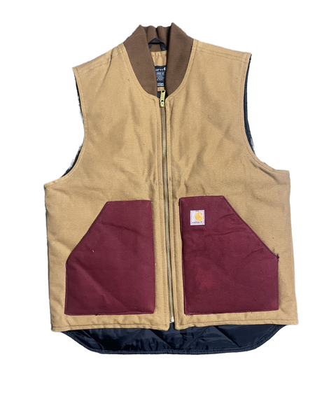 Carhartt vest re-worked Burgundy pockets   (Full size run)